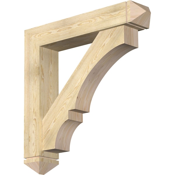 Ekena Millwork Balboa Arts and Crafts Rough Sawn Bracket w/ Offset Brace, Douglas Fir, 8"W x 42"D x 42"H BKT0806X42X42BOA03RDF - main